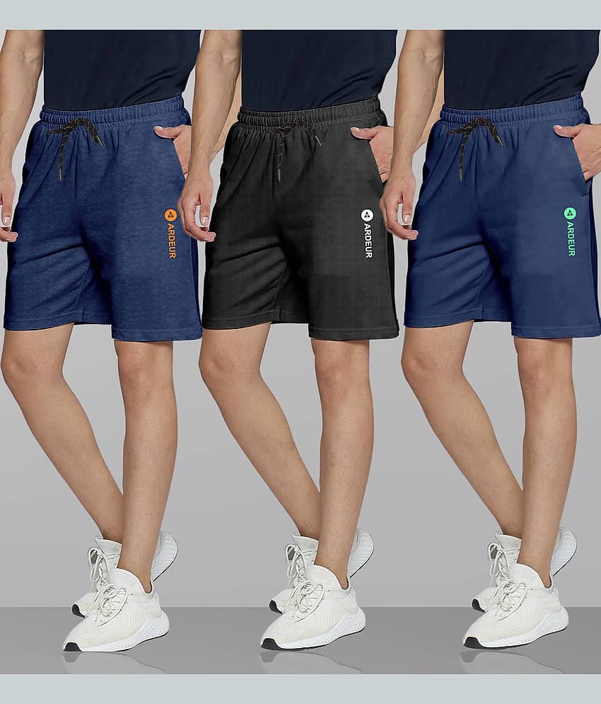 Ardeur Multi Cotton Blend Men's Shorts ( Pack of 3 )