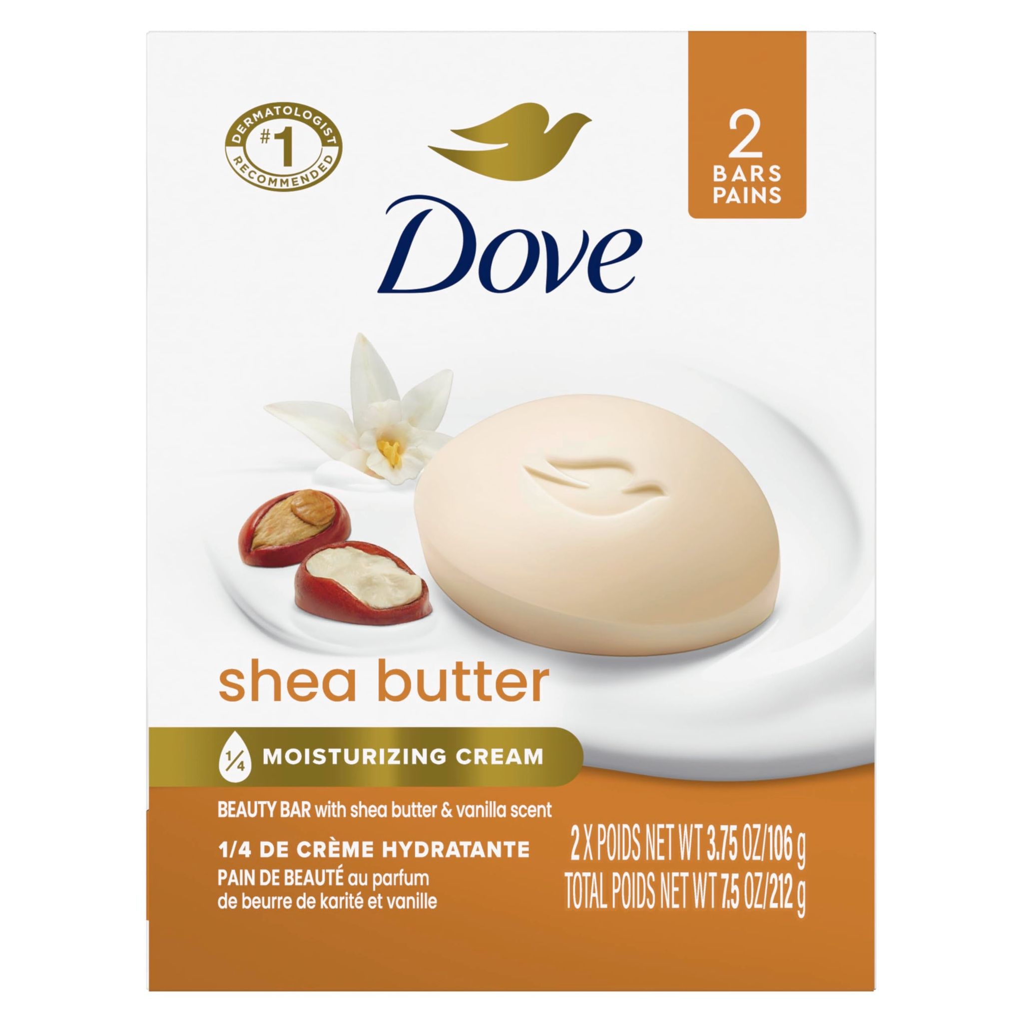 Dove Purely Pampering Shea Butter Beauty Bar, 4 oz, 2 Bar Dove Purely Pampering Shea Butter Beauty Bar, 4 oz, 2 Bar - 2 count (Pack of 1)