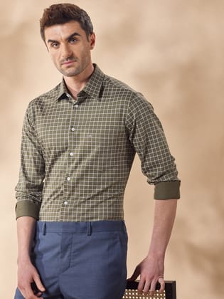 Aldeno Men Green Formal Shirt (RUTH)-L