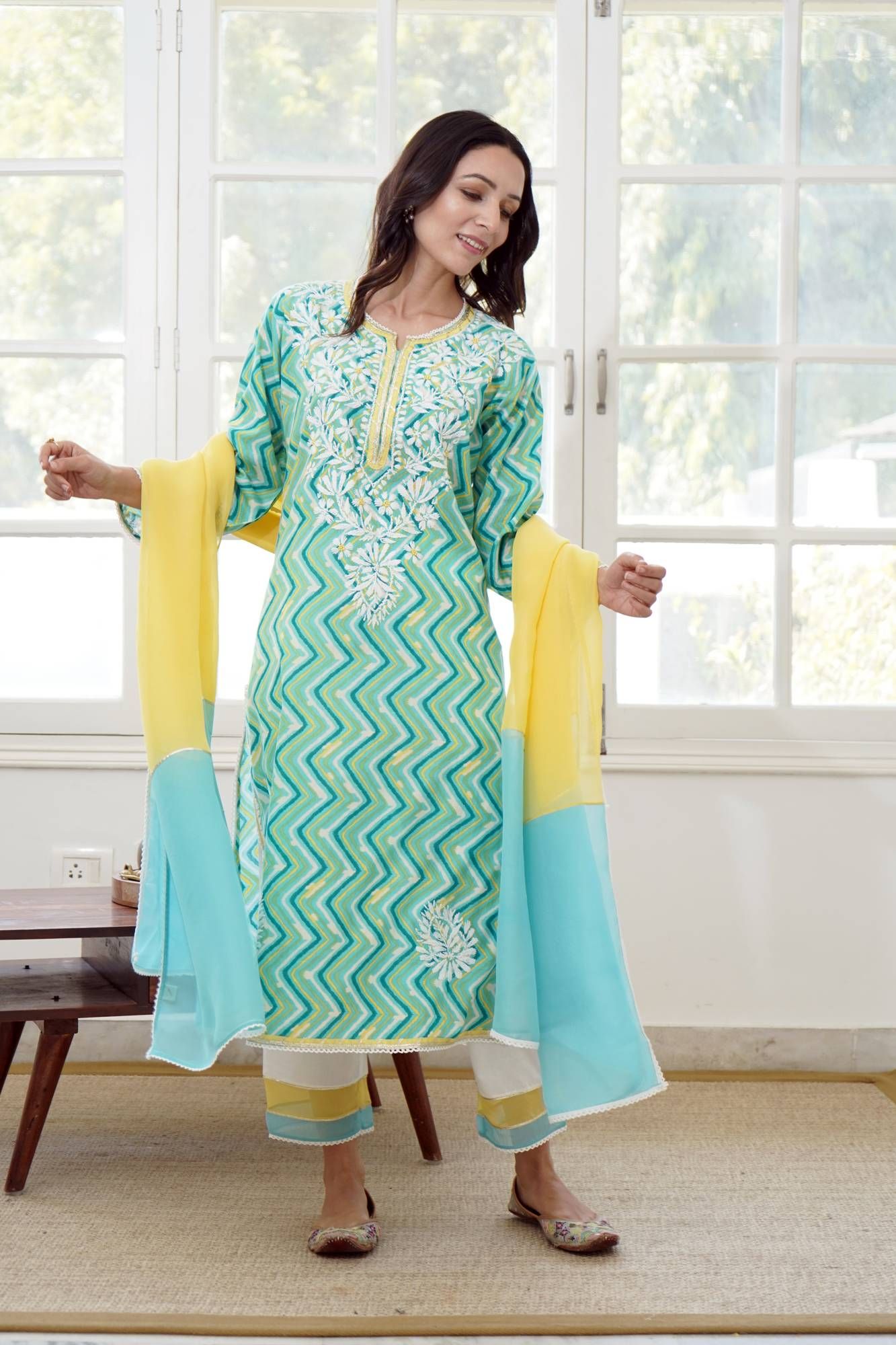 Sky Yellow Dupatta-Free Size / Sky Yellow