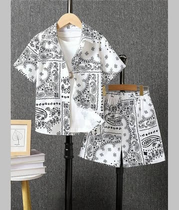 Ocvito Pack of 1 Baby Boys Cotton Blend Shirt & Shorts Set ( White )