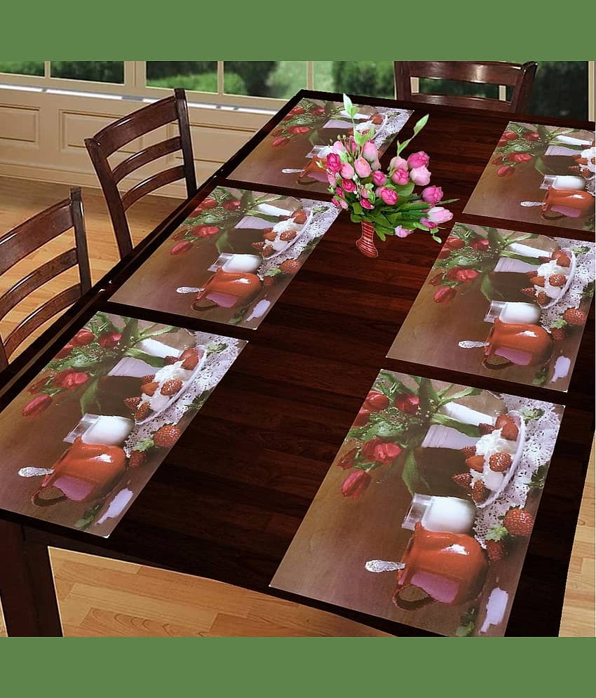 Revexo PVC Solid Rectangle Table Mats ( 40 cm x 30 cm ) Pack of 1 - Multi