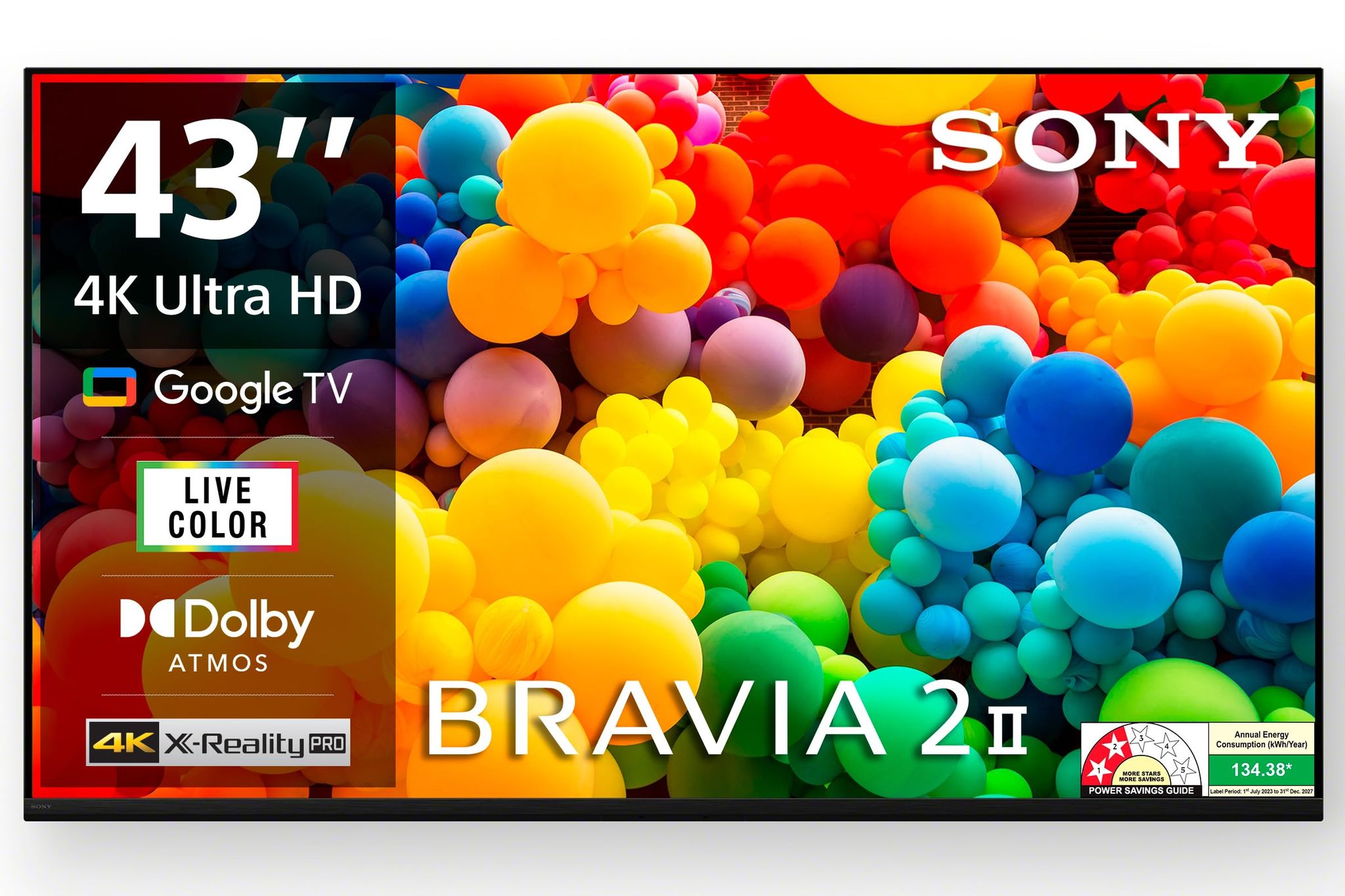 Sony 108 cm (43 inches) BRAVIA 2M2 Series 4K Ultra HD Smart LED Google TV K-43S22M2 Sony 108 cm (43 inches) BRAVIA 2M2 Series 4K Ultra HD Smart LED Google TV K-43S22M2 - Black / 43 inches