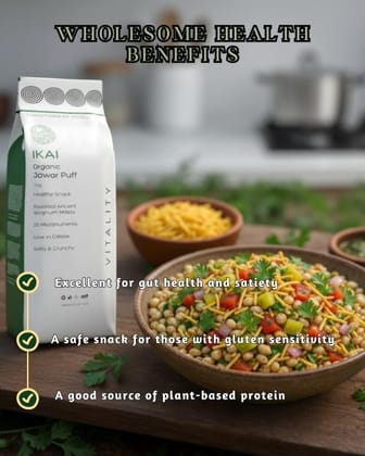 Organic Jowar Puff | Roasted | Customised For Vitality | Healthy Snack | 170g