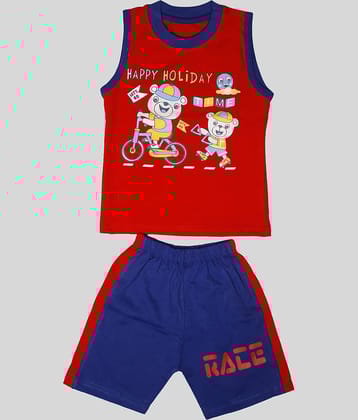 TRITI Pack of 1 Boys Cotton T-Shirt & Shorts Set ( Yellow )