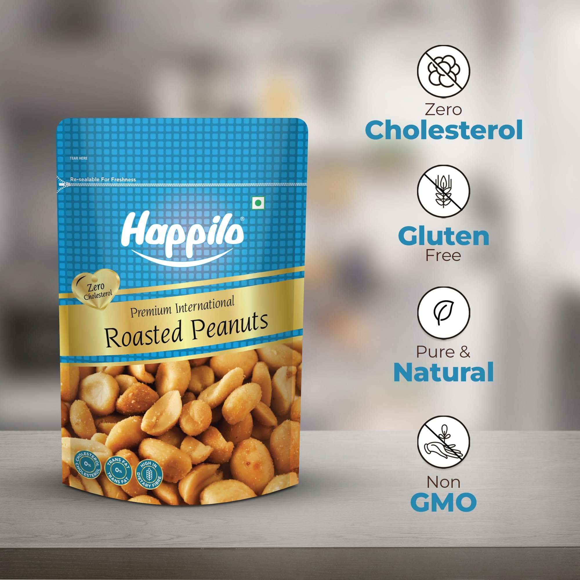 Happilo Premium Roasted Peanuts 160g (Pack of 2)