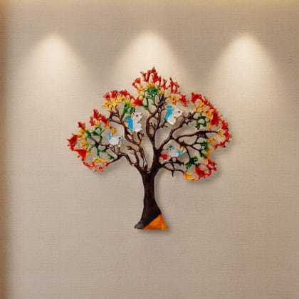 Premium Aluminium Tree Wall Art Showpiece | Designer Home Wall Decoration, Height : 17 Inch (ZMAS046 C)