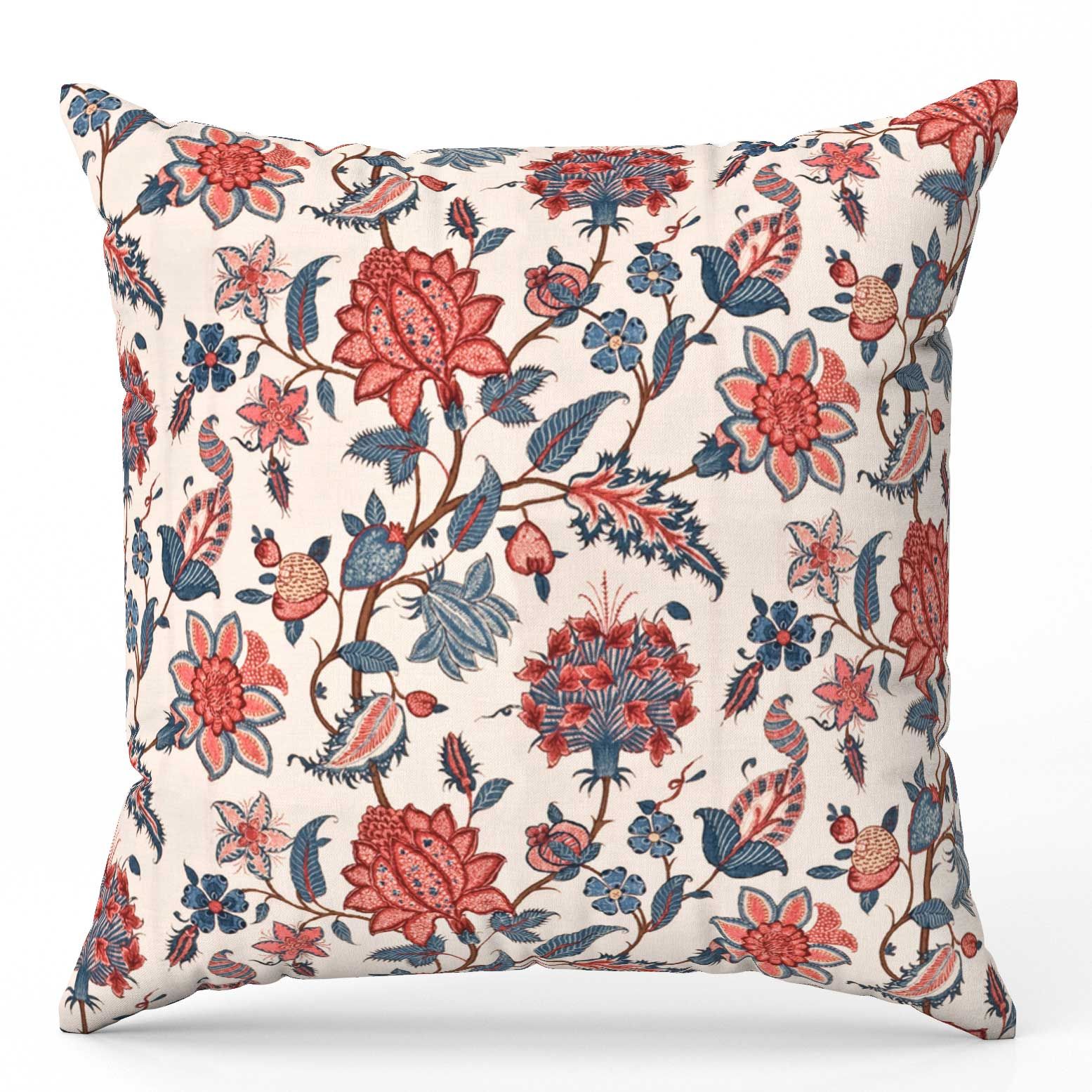 Kalamkari Cushion-Velvet Cushion / 16x16 / without