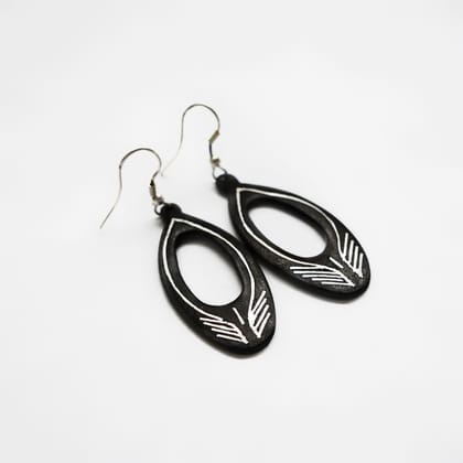 Bidri Work  Ear Ring Tarkashi Medium (1SMTEARKA00536)