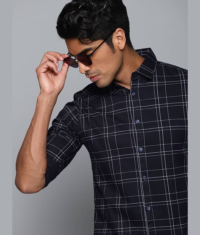 Dennis Lingo - Navy 100% Cotton Slim Fit Men's Casual Shirt ( Pack of 1 )