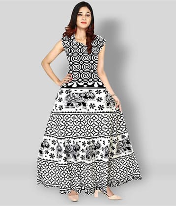 Frionkandy Women Cotton Blend Printed A-line Dress ( Multicolor )