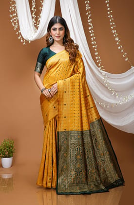 Lichi Silk Saree With Jacquard Border Lichi Silk Saree With Jacquard Border