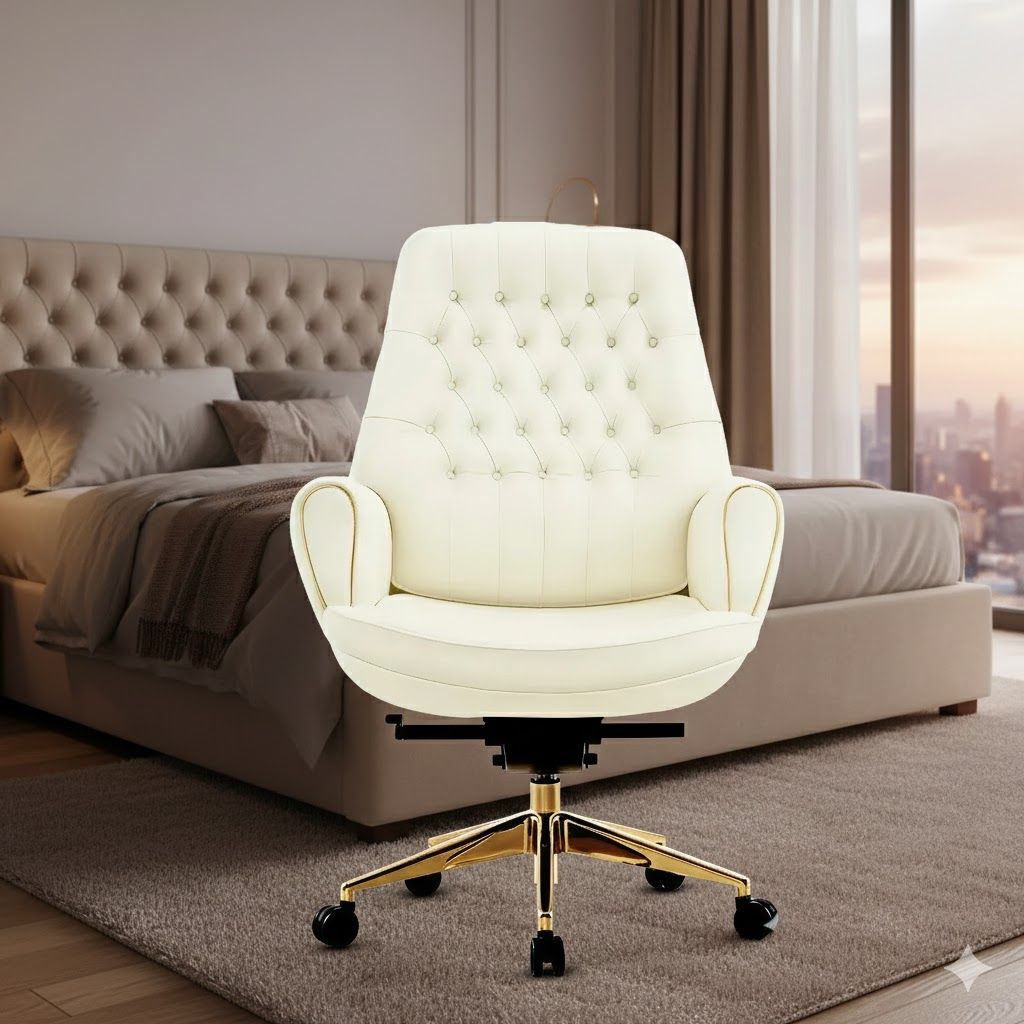 Rose Majestic Luxurious Mid Back Chair (White)