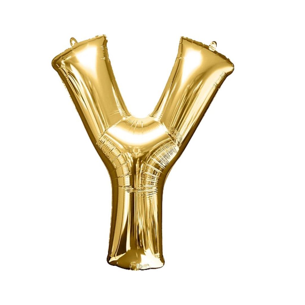 Alphabet Y Golden Foil Balloon - Helium Or Air Filled - 40 inches  - 1PC - Party and Festive Needs | Buy online on ZillyBuy
