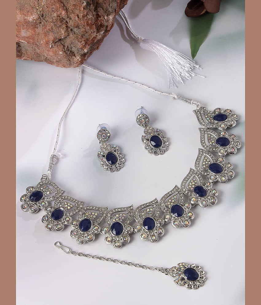 Sukkhi Blue Alloy Necklace Set ( Pack of 1 )