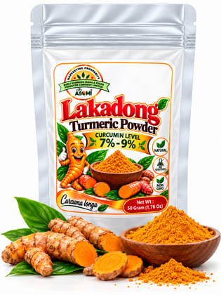 Lakadong Turmeric Powder | Organic | High Curcumin - 50 gm - One stand-up pouch