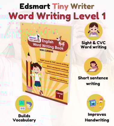 Edsmart English Word Writing Book for Kids of 3-5 years old | Handwriting Practice Book | Teaches Sight words, CVC words and 4 line writing for words [Paperback] [Jan 01, 2021] Edsmart Edu Services Pvt Ltd