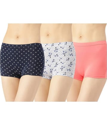 Leading Lady Pack of 3 Cotton Women's Boy Shorts ( Multi Color )