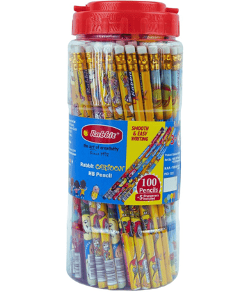 Artiggle Cartoon picture Hb pencil Super Fun Pencils for Kids, Extra Dark Pencils (Pack of 100) Complementary 5 Sharpner