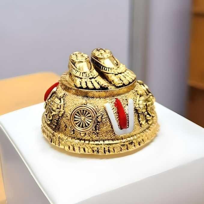 Gold Plated Antique Lord Balaji Charan Paduka - Pooja Needs | Buy online on ZillyBuy