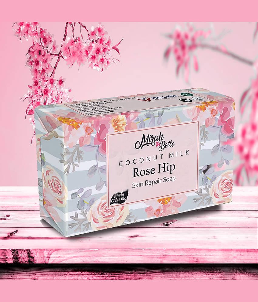 Mirah Belle - Organic Coconut Milk, Rosehip Skin Repair Soap 125gm - For Anti-Aging & Anti-Acne- Handmade Soap