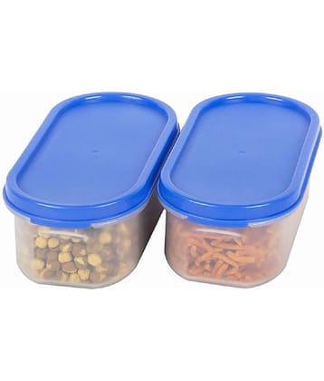 Analog kitchenware - Plastic Navy Blue Food Container ( Set of 2 - 500 )