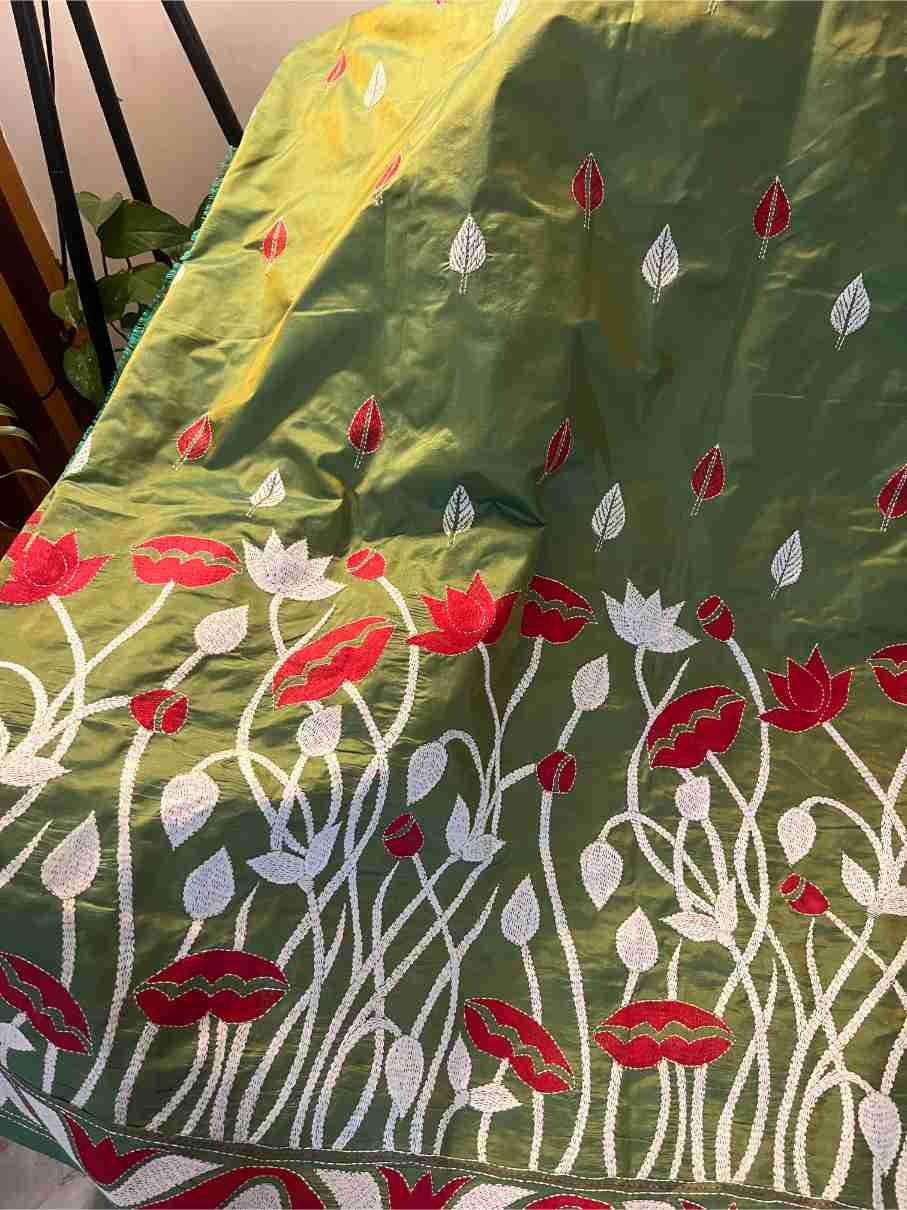 Kantha Stitch with Lotus Design