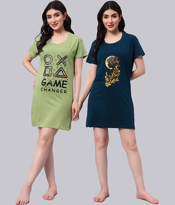 HEMLOCK Women Cotton Printed Regular Fit Round Neck T-Shirt ( Multicolor 5 )