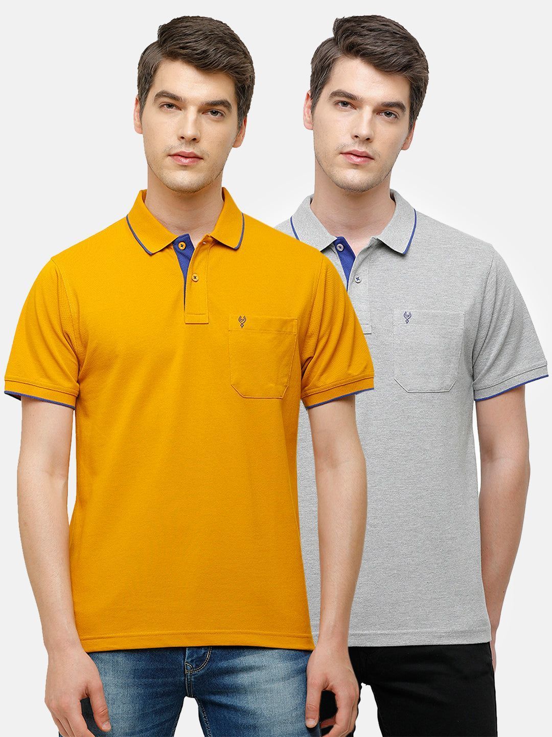 Classic Polo Men's Combo Double Pique Polo Half Sleeve Slim Fit T-Shirt Nova - Pack of 2