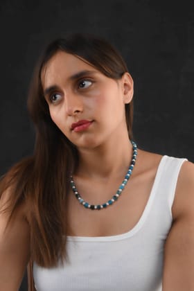 Pearl Blue Agates Necklace