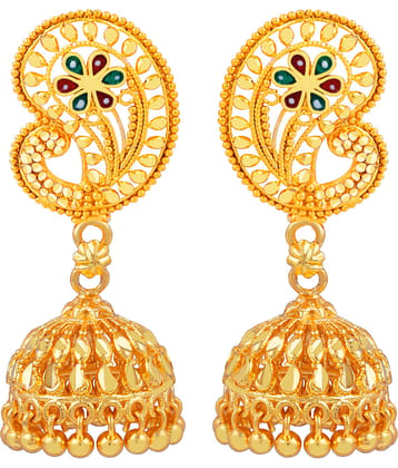 Silver Shine Elegant Traditional Gold Plated Jhumka Earring For women Girls