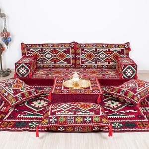 Handmade Room Set Combo (Bedsheet Sofa Cover, Kushan Lot Cover, 2 Pcs Pillow Cover, Table Cover)