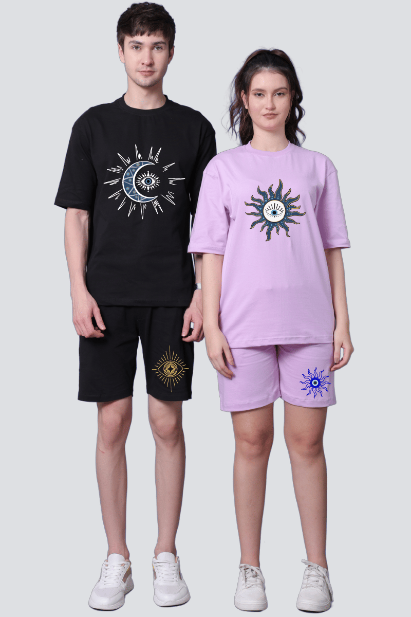 Sun & Moon Printed Couple Co-Ord Sets (Pack of 2)