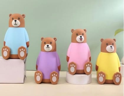 Teddy Bear Bottle | Teddy glass bottle (1pc)-Yellow
