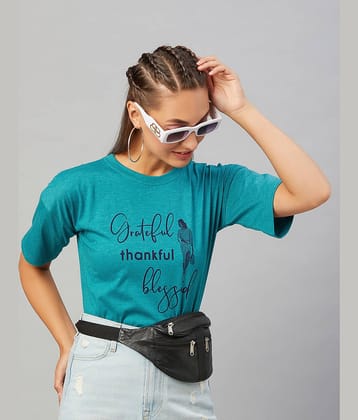 Chimpaaanzee Women Cotton Printed Regular Fit Round Neck T-Shirt ( Green )