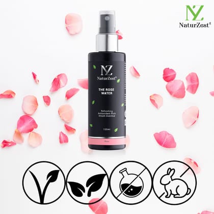 NaturZest The Rose Water Mist, 100 ml (Refreshing Tan reducing, soothing in heat )