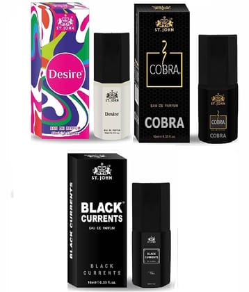 St. John Eau De Parfum (EDP) Woody,Oriental,Warm and Spicy Mild -Fragrance For Men ( Pack of 3 )