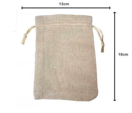 IVARIAN - Drawstring Storage Potli pouches for Small Jewelries, Money, Gift Bags, Birthday, Wedding return gift (13 x 18 cm) - Set of 10