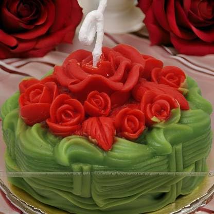 SS ENTERPRISE Decorative Large Rose Scented Candle | Diwali Rose Basket Candle | SOYA Wax | Rose Scented Candle