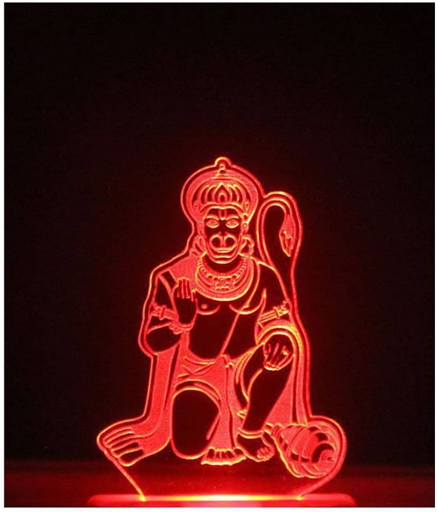 DIONA Night Lamp Hanuman Maruti Bajarangbali LED 3D Illusion MultiColor Changing