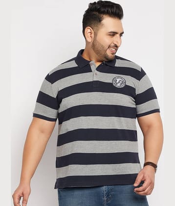AUSTIVO Pack of 1 Cotton Blend Regular Fit Solid Half Sleeves Men's Polo T Shirt ( Grey )