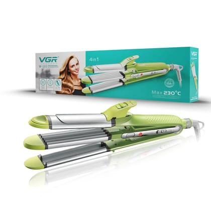 VGR V-569 Professional 4 In 1 Hair Beauty Styler - Straightener, Curler, Crimper, Waver (Green) VGR V-569 Professional 4 In 1 Hair Beauty Styler - Straightener, Curler, Crimper, Waver (Green)