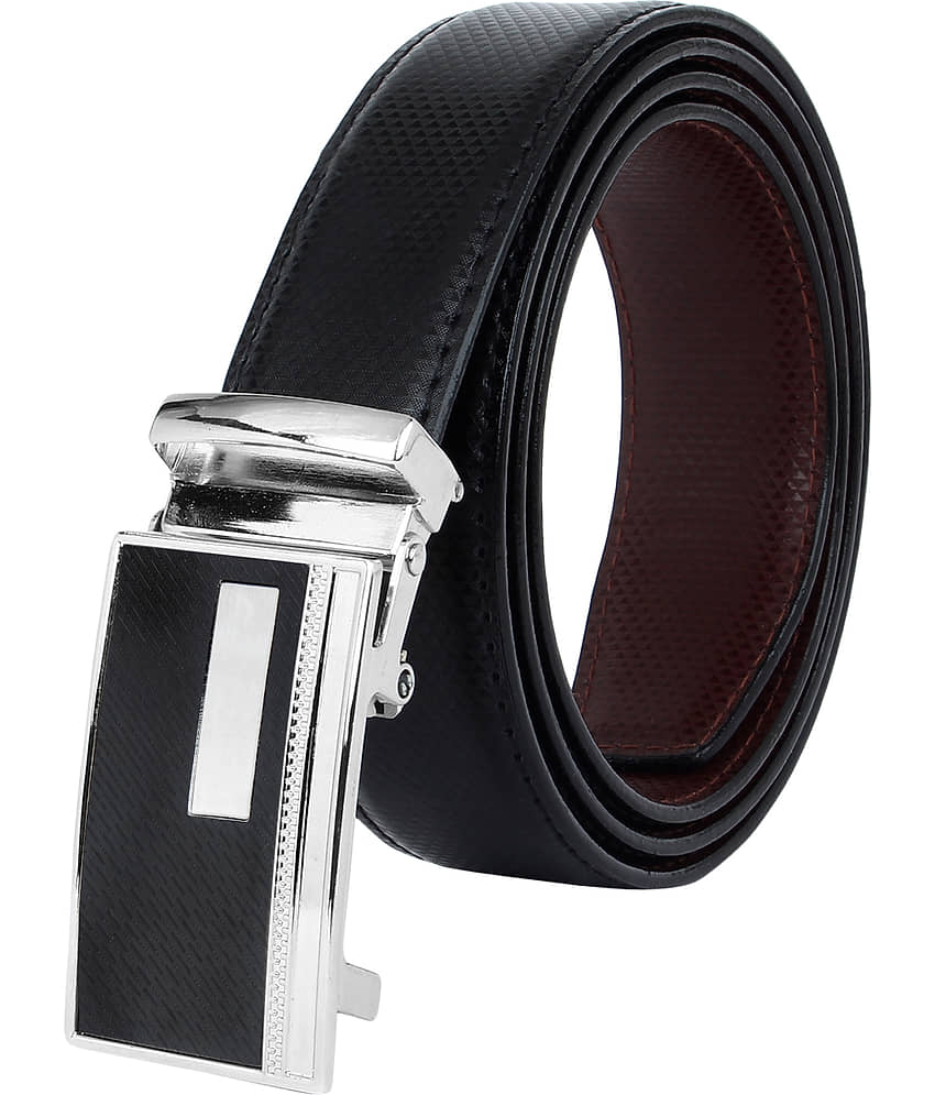 Zacharias - Black Leather Men's Reversible Belt ( Pack of 1 )