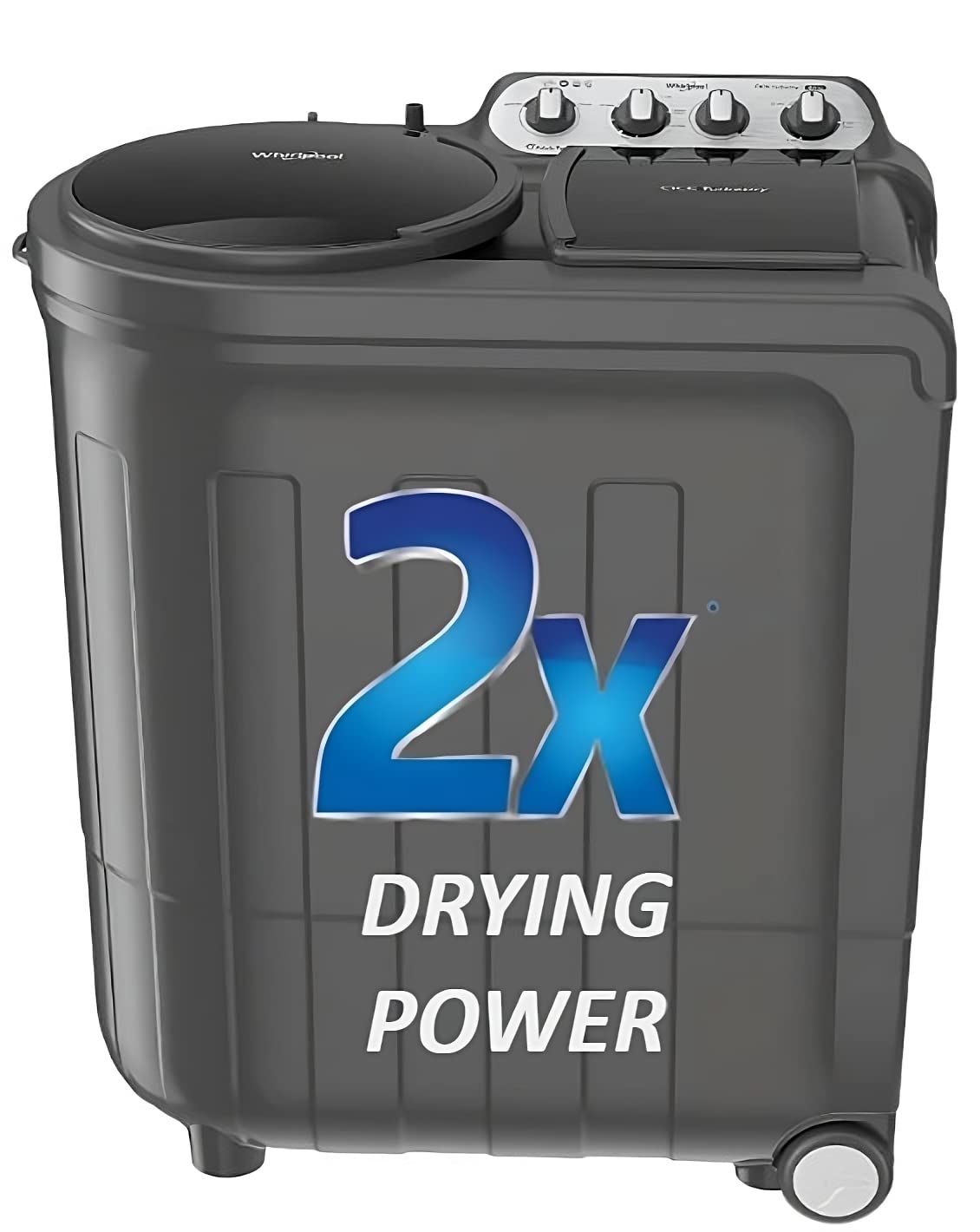 Whirlpool 7.5 Kg 5 Star Turbo Dry Semi-Automatic Top Loading Washing Machine ( ACE 7.5 TRB DRY MAX Grey Dazzle, 5 YR, 10 MIN Quick Drying) Grey Dazzle