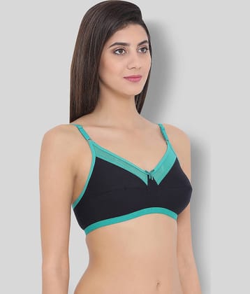 Clovia Cotton Non Padded Women's Everyday Bra ( Black )