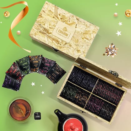 Melange Tea Gift Box | Wooden Gift Box | Assorted 90 tea bags