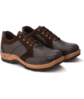 Enrich Field Mid Ankle Brown Safety Shoes