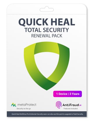 Quick Heal Total Security Renewal Upgrade Gold Pack, 1 User, 3 Year's (Physical Box), Existing (1 User)