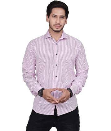 JEEVAAN - THE PERFECT FASHION Cotton Blend Regular Fit Striped Full Sleeves Men's Casual Shirt - Purple ( Pack of 1 )