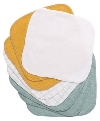 Cuddle Care Terry Wash Clothes - (Pack of 8)-22x22 cm / Multicolor
